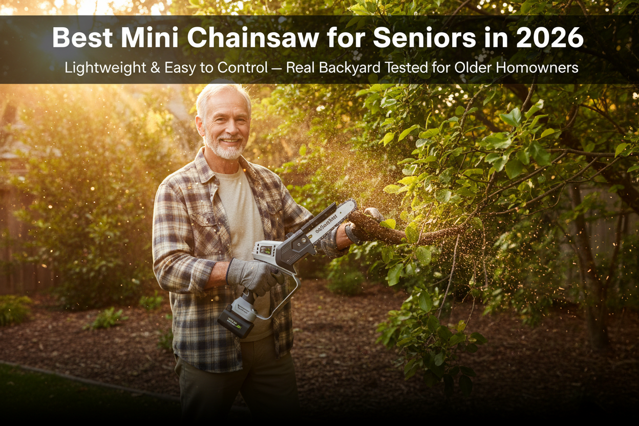 Best mini chainsaw for seniors 2026 – MiniSawPro lightweight cordless mini chainsaw easy to control for older homeowners