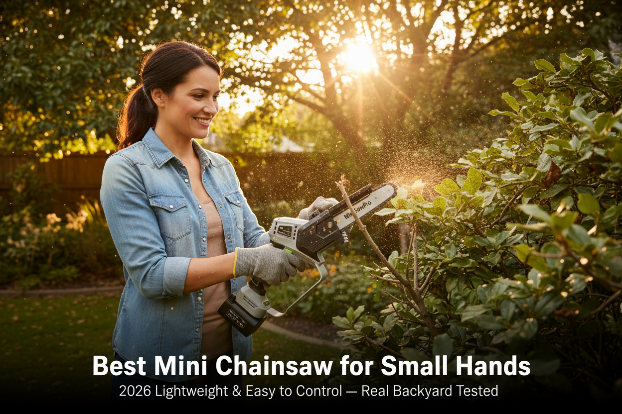 Best mini chainsaw for small hands 2026 – MiniSawPro lightweight cordless mini chainsaw easy to control