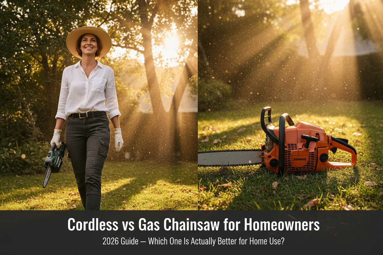 Cordless vs gas chainsaw for homeowners 2026 – lightweight cordless mini chainsaw vs heavy gas chainsaw real comparison guide