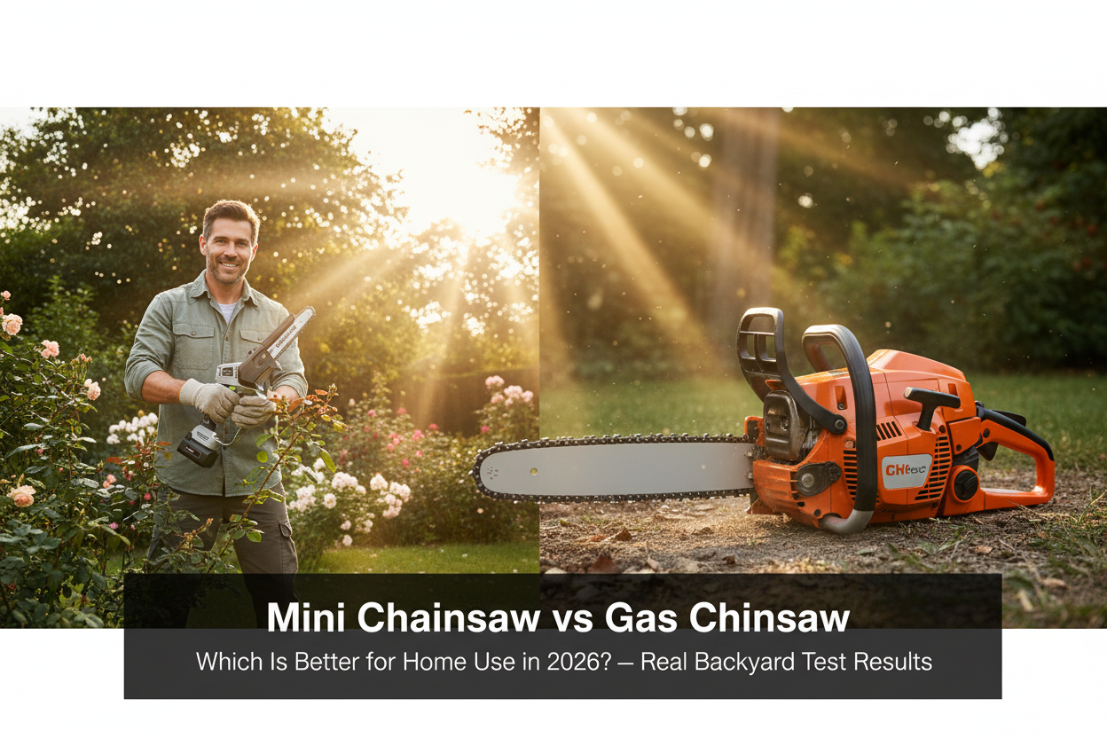 Mini chainsaw vs gas chainsaw for home use 2026 – MiniSawPro cordless mini chainsaw real backyard test