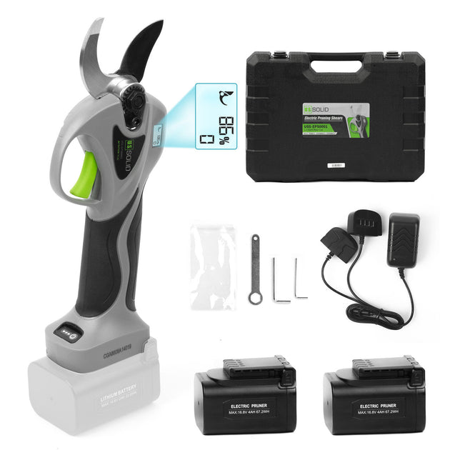 Cordless Electric Pruning Shears with HD Digital Display, Brushless Motor, Max 1.2 Inch(32 mm) Cut U.S. Solid