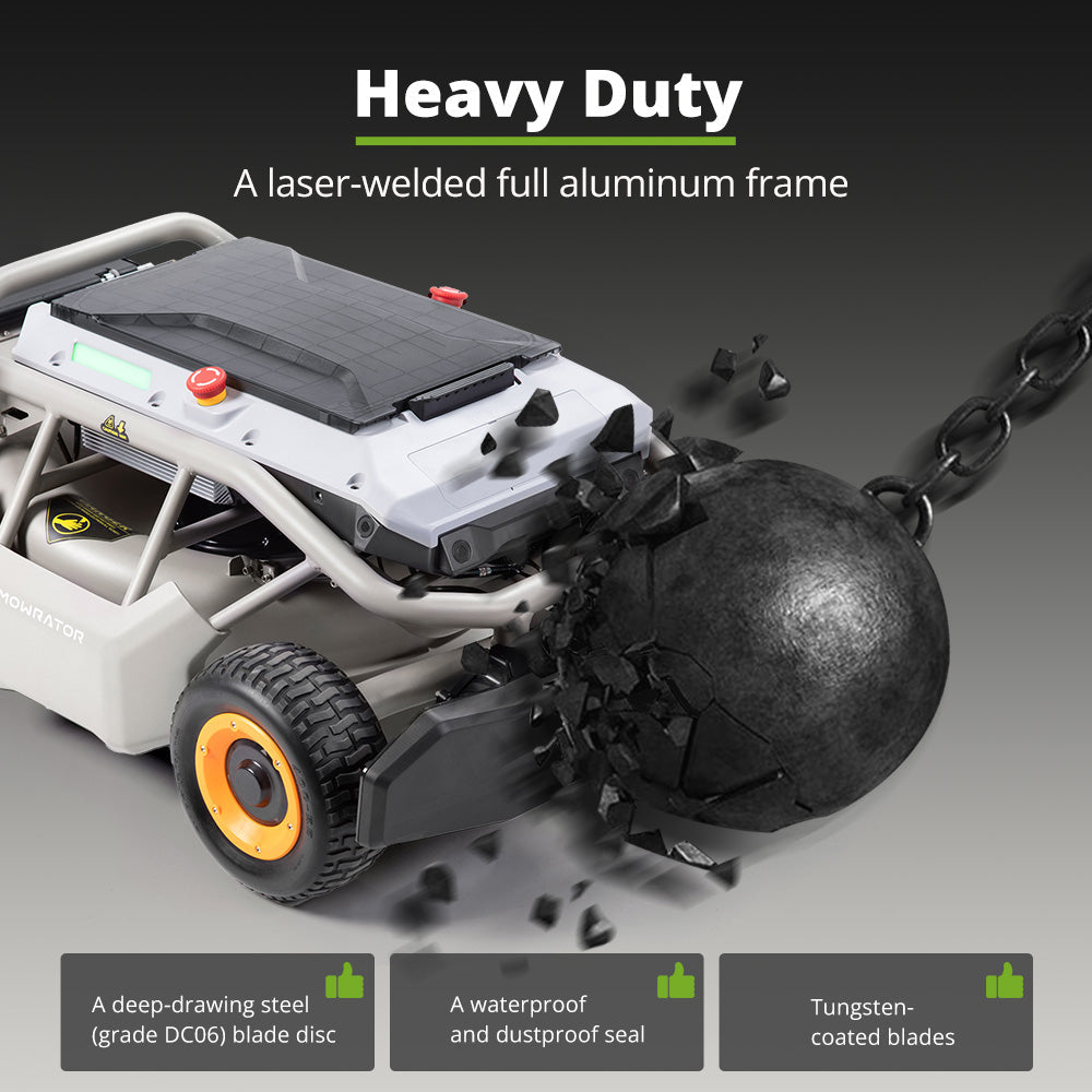 Mowrator S1 21" Leaf & Lawn 4WD 119% Slope (50°) Remote Control Mower Grip Tread Tire Edition MOWRATOR