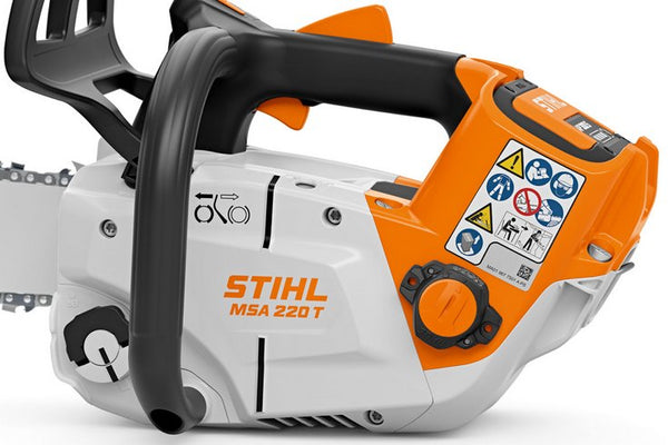 STIHL MSA220T Top Handle Cordless Chainsaw, fitted with a 12″ guide bar as standard, without battery and charger STIHL