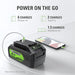 24V 10" Cordless Battery Polesaw and Pole Hedge Trimmer Combo Kit, 4Ah USB Battery and Charger greenworkstools