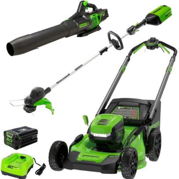80V 21" Cordless Battery Brushless Self-Propelled Mower 3pc Combo Kit: 4.0 Ah Battery and 4A Charger greenworkstools