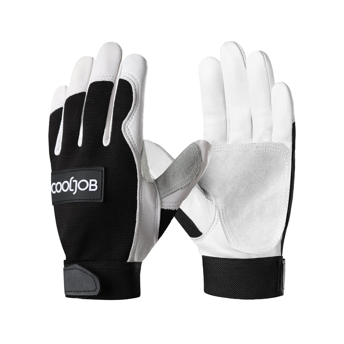 COOLJOB Goatskin Leather Work Gloves with Grip, Thorn Proof, Heat & Puncture Resistant COOLJOB
