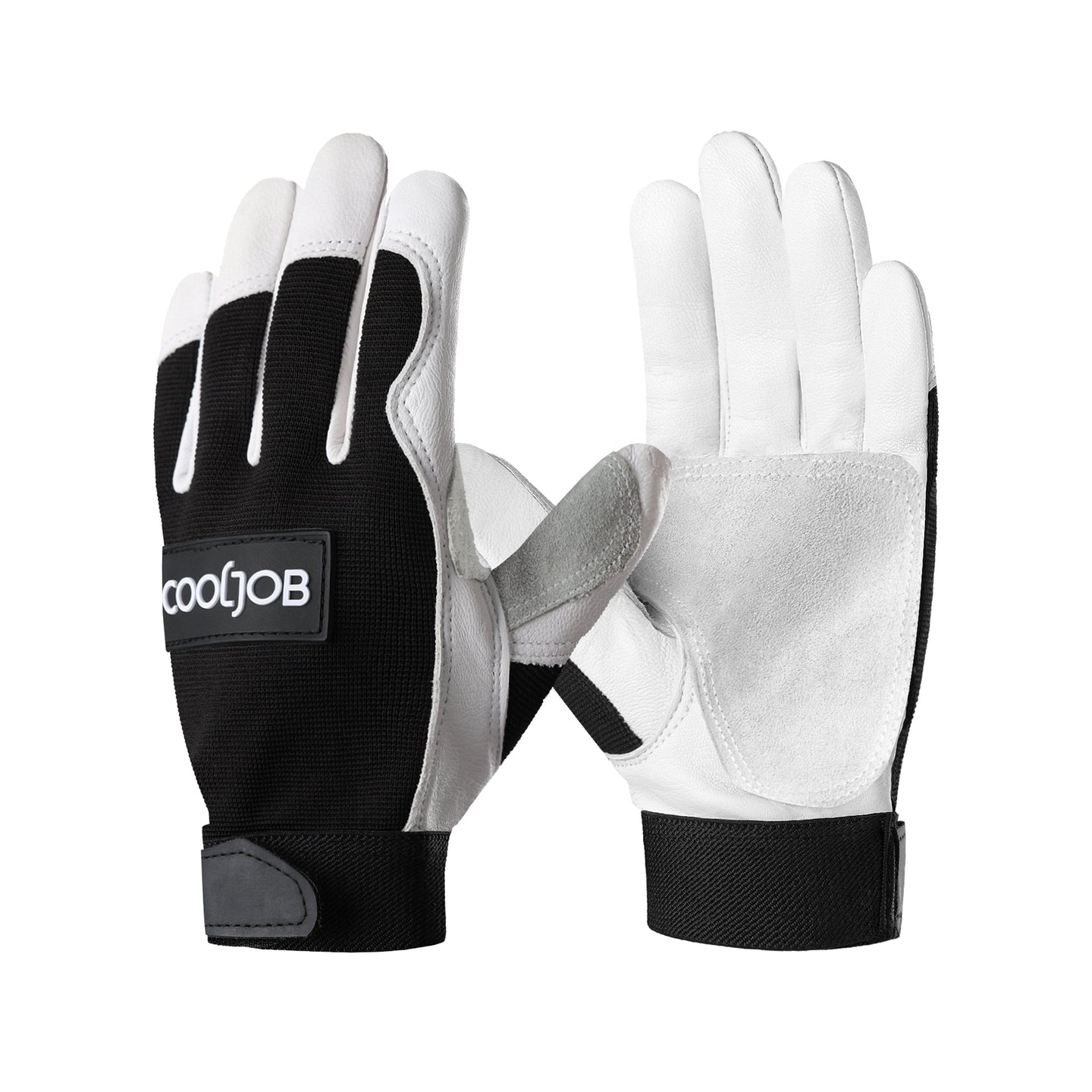 COOLJOB Goatskin Leather Work Gloves with Grip, Thorn Proof, Heat & Puncture Resistant COOLJOB