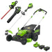 60V 25" Self-Propelled Lawn Mower 4-pc Combo Kit: (2) 4.0 Ah Batteries and Dual-Port Charger greenworkstools