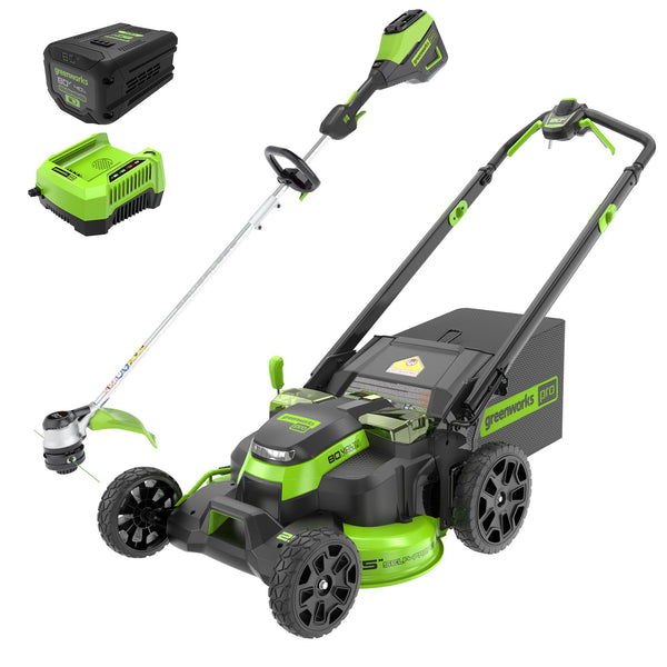 80V 25" Cordless Battery Dual Blade Self-Propelled Mower 2PC Combo Kit, (1) 4.0 Ah Battery and (1)Rapid Charger greenworkstools