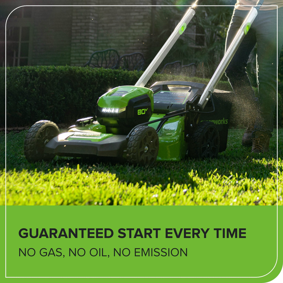 OPEN BOX 80V 21" Cordless Battery 4-in-1 Push Lawn Mower & 700CFM Blower Combo Kit w/ 5.0Ah Battery & 6A Charger greenworkstools