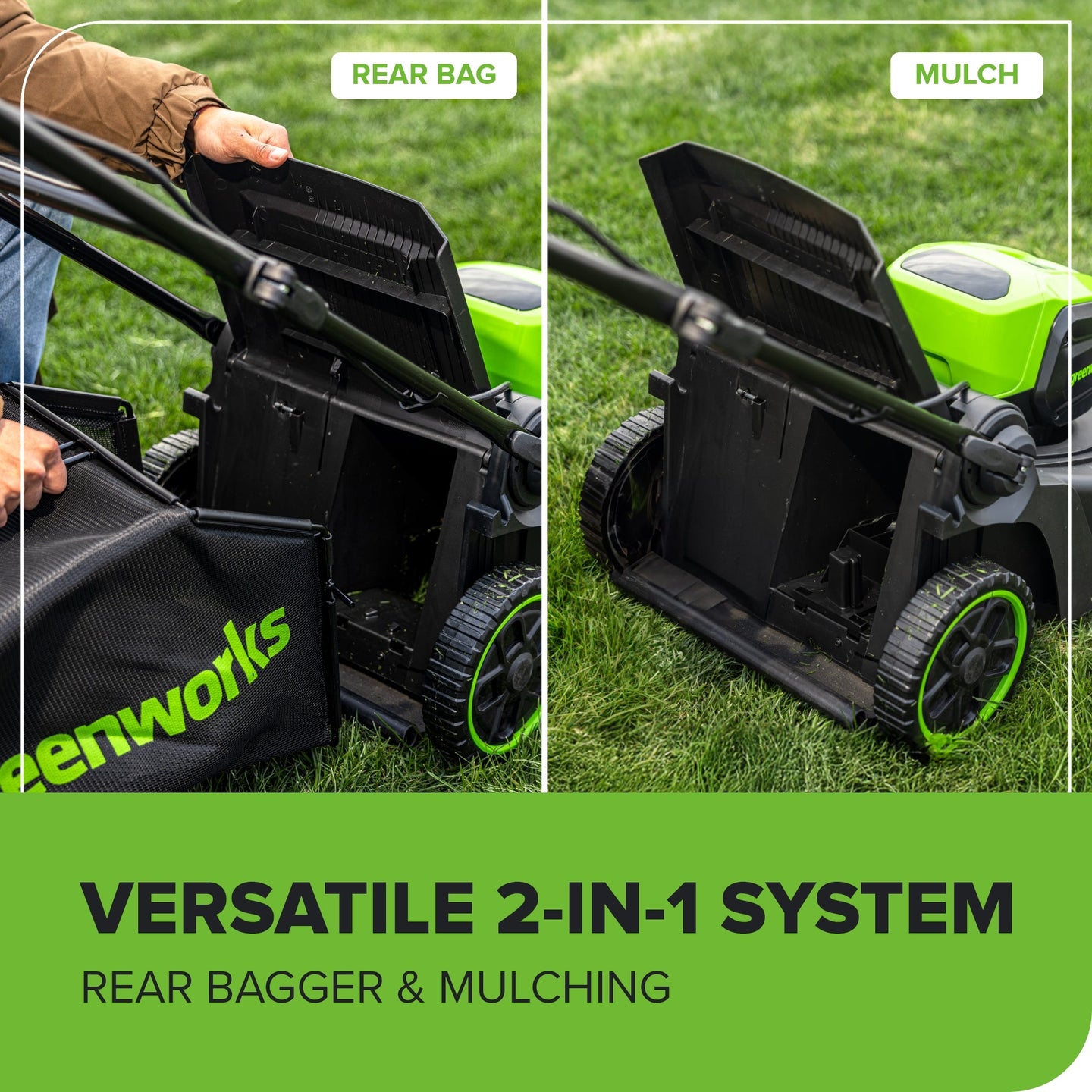 60V 17" Cordless Battery Push Lawn Mower and 610 CFM Jet Blower Combo Kit: 4.0 Ah Battery and Charger greenworkstools