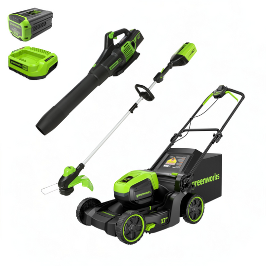 60V 17" Cordless Battery Push Lawn Mower 3PC Combo Kit: 4.0 Ah Battery and Charger greenworkstools