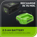 OPEN BOX 80V 800 CFM Brushless Leaf Blower w/ 2.5Ah Battery & Charger greenworkstools