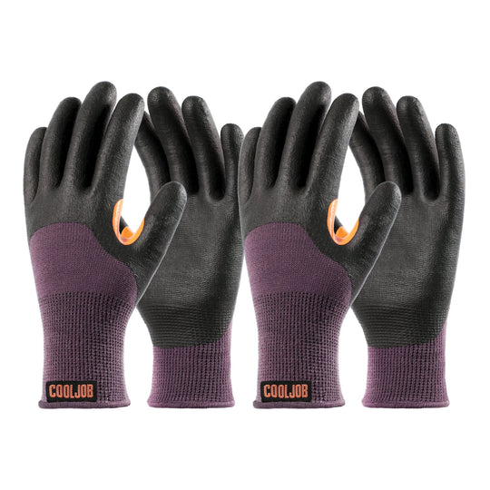 COOLJOB Winter Work Gloves with Anti-slip Grip, Touchscreen Microfoam Nitrile Dipped COOLJOB