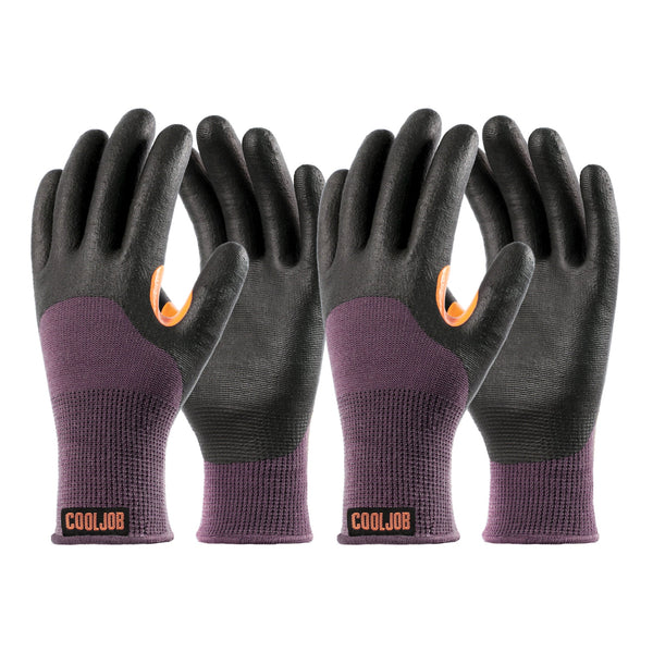COOLJOB Winter Work Gloves with Anti-slip Grip, Touchscreen Microfoam Nitrile Dipped COOLJOB