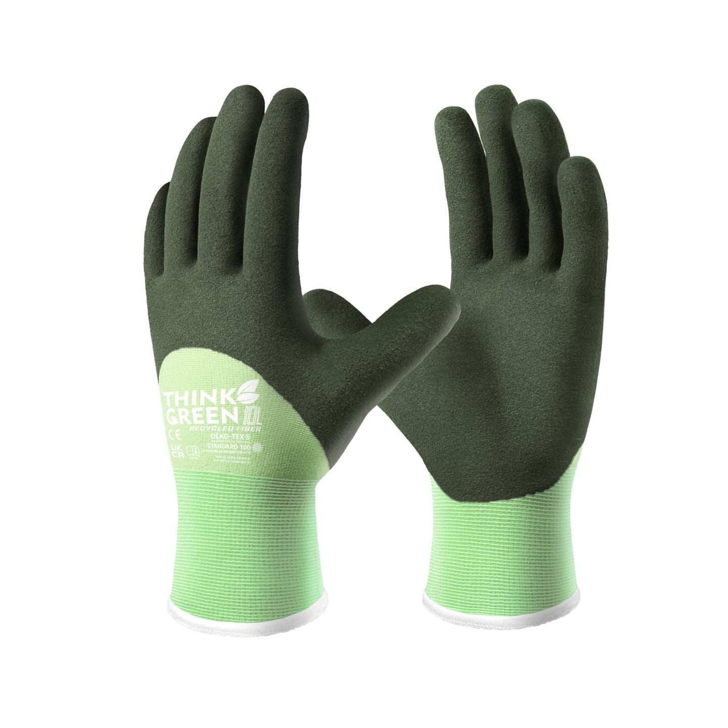 COOLJOB Think Green Thick Fleece Lined Winter Thermal Warm Freezer Work Gloves, Non-Slip Grip COOLJOB
