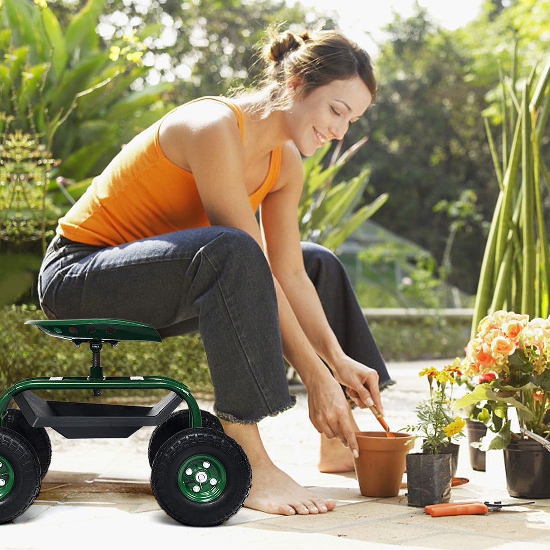 Heavy Duty Rolling Garden Seat GoPlus (Costway)
