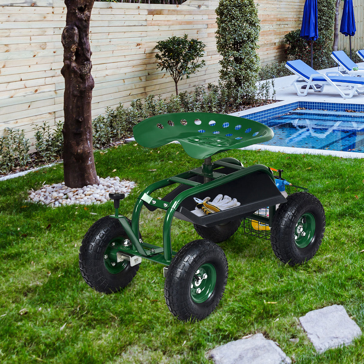 Heavy Duty Rolling Garden Seat GoPlus (Costway)