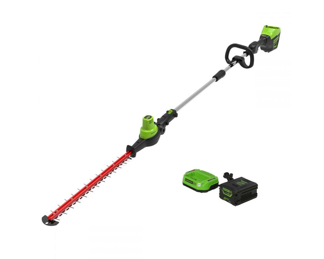 60V 20" Cordless Battery Pole Hedge Trimmer & 610 CFM Leaf Blower Combo Kit w/ 2.0Ah & 2.5Ah Battery & (2) Chargers greenworkstools