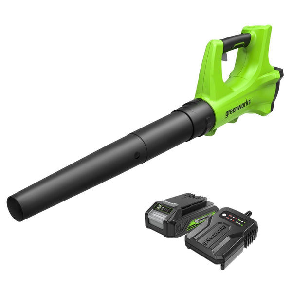 OPEN BOX 24V Cordless 330 CFM Axial Blower: 2.0 Ah Battery and Charger greenworkstools