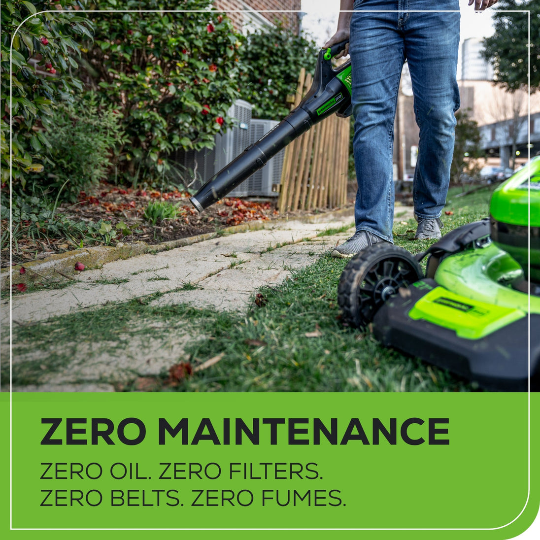 60V 450 CFM Cordless Battery Leaf Blower w/ 2.0Ah Battery & Charger greenworkstools
