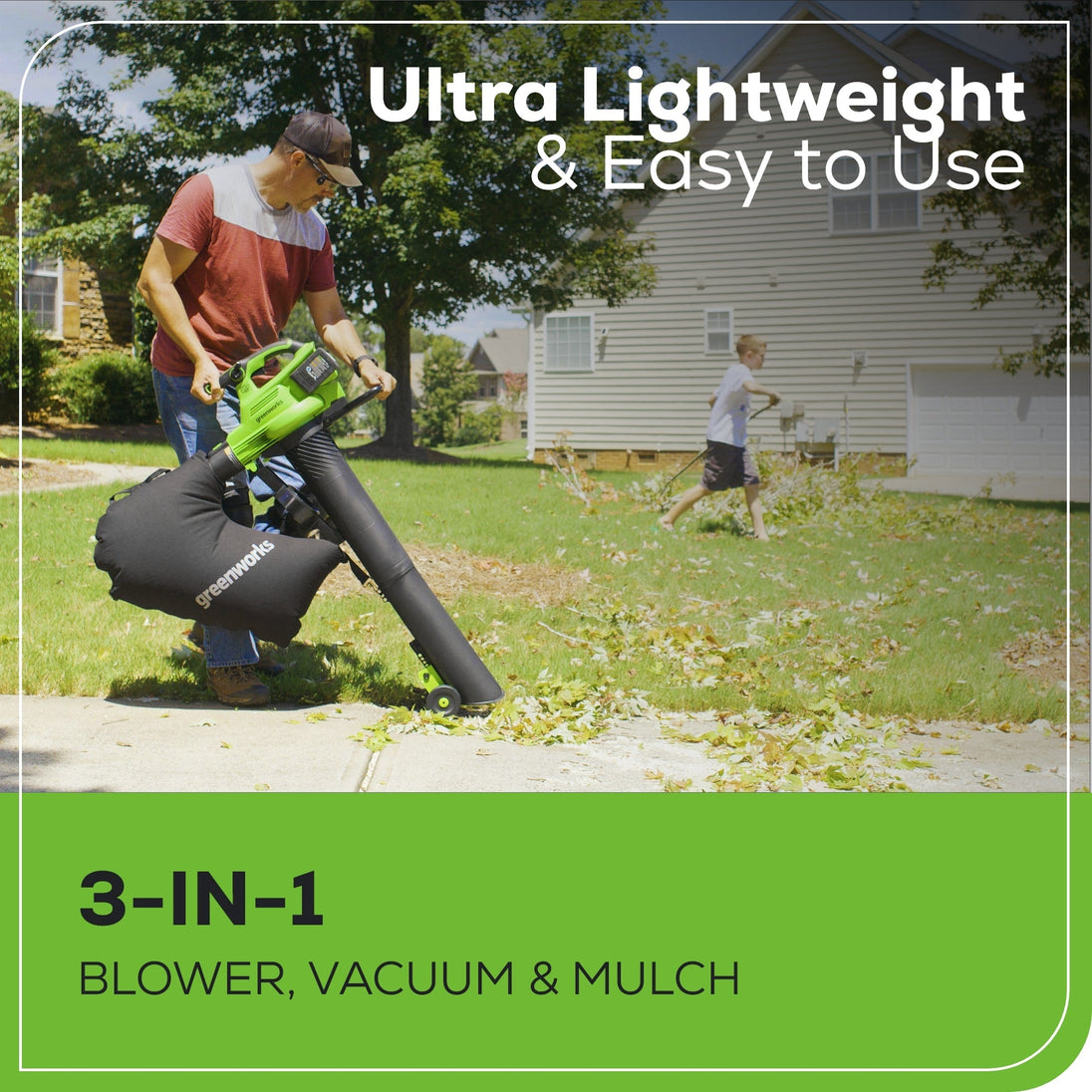 48V (24V x 2) 520 CFM Cordless Battery BL Leaf Blower/Vacuum: (2) 4.0 Ah Battery and Dual-Port Charger greenworkstools