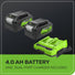 48V (24V x 2) 520 CFM Cordless Battery BL Leaf Blower/Vacuum: (2) 4.0 Ah Battery and Dual-Port Charger greenworkstools