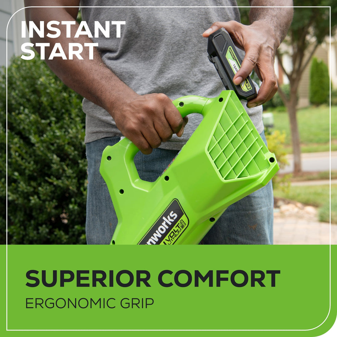 24V 320 CFM Cordless Battery Leaf Blower w/ 2.0 Ah Battery & Charger greenworkstools