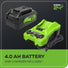 OPEN BOX 24V 450 CFM Cordless Battery Leaf Blower: 4.0 Ah USB Battery and Charger greenworkstools