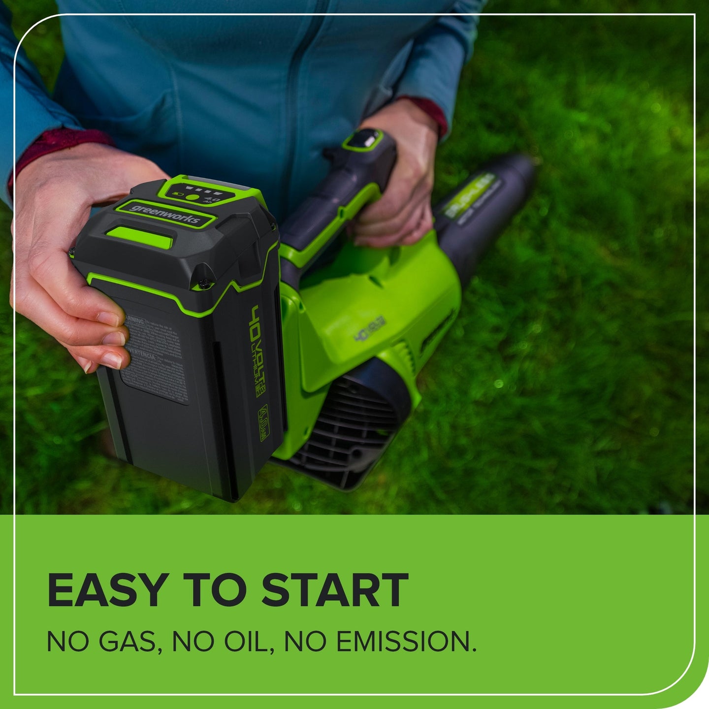 40V 550 CFM Cordless Battery Leaf Blower w/ 4.0 Ah Battery & Charger greenworkstools