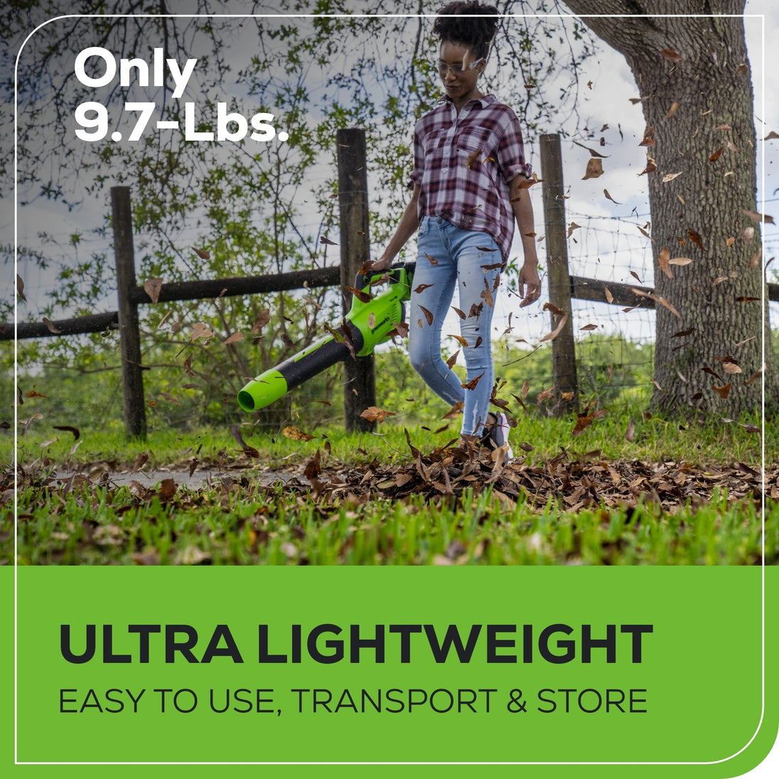 48V (24V x 2) 585 CFM Cordless Battery Leaf Blower w/ (2) 4.0 Ah USB Batteries & Dual Port Charger greenworkstools