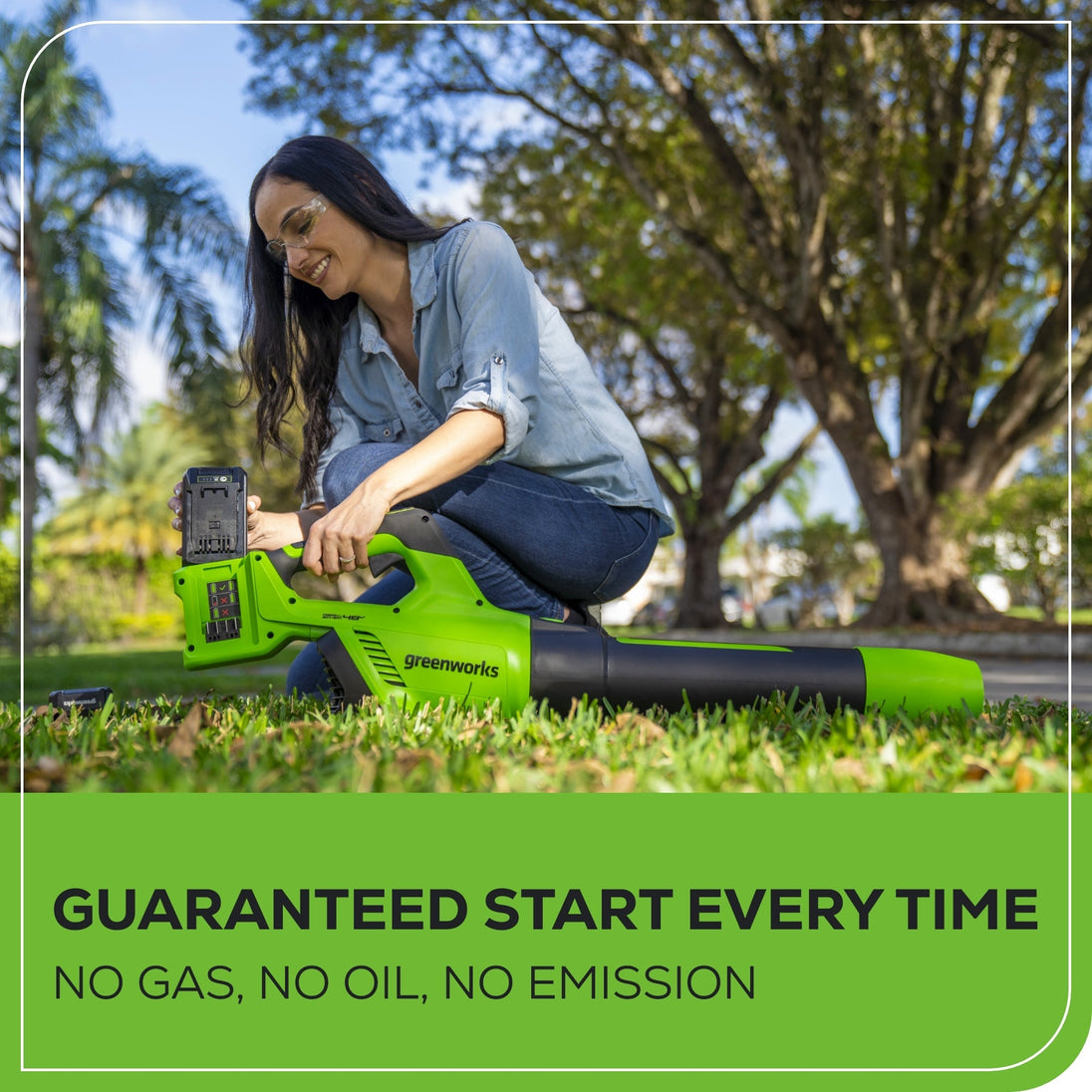 48V (24V x 2) 585 CFM Cordless Battery Leaf Blower w/ (2) 4.0 Ah USB Batteries & Dual Port Charger greenworkstools