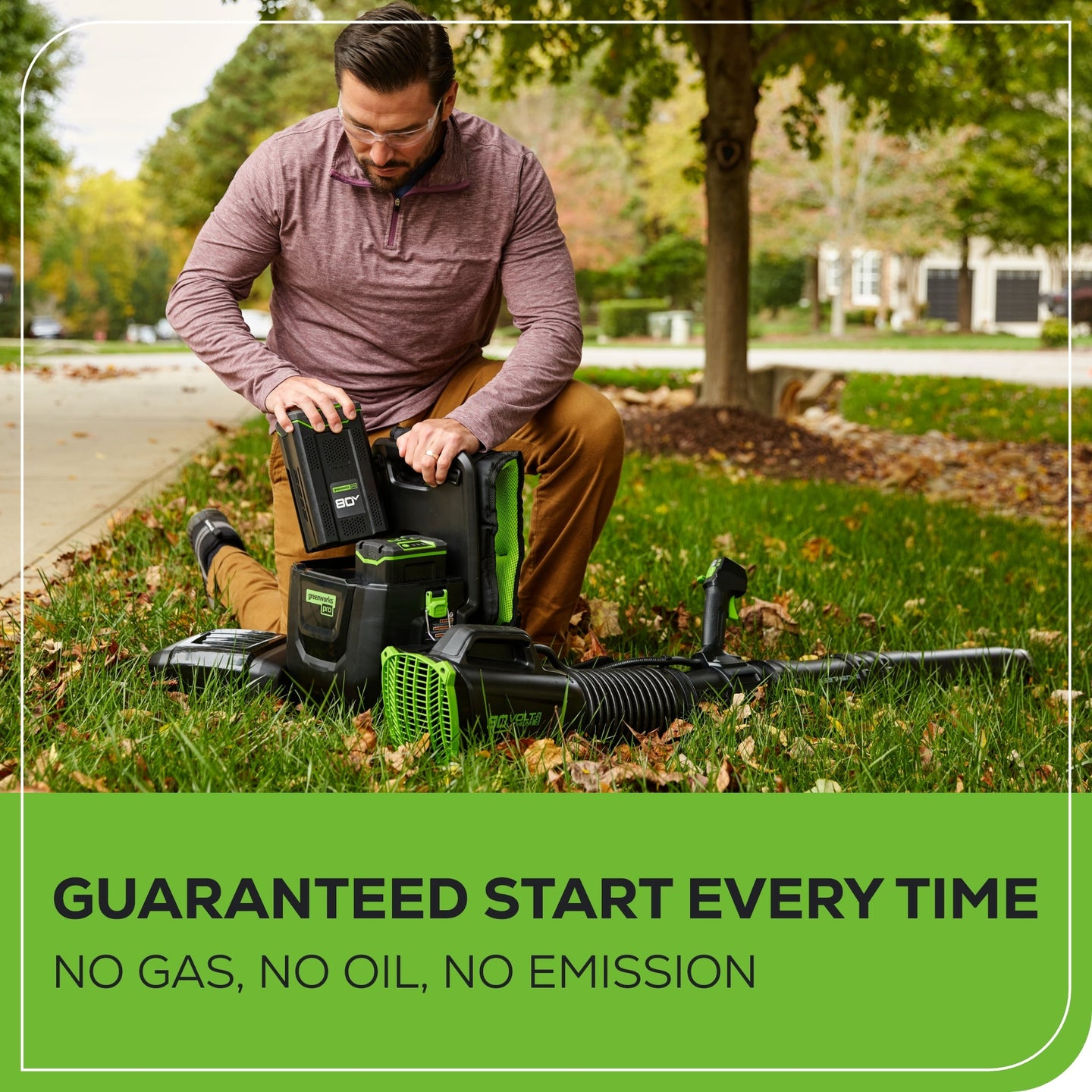 80V 690 CFM Cordless Battery Dual-Port Backpack Blower: (2) 4.0 Ah Batteries and Dual-Port Rapid Charger greenworkstools