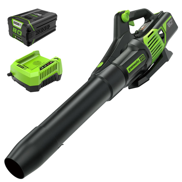 OPEN BOX 80V 730 CFM Cordless Battery Leaf Blower: 2.5 Ah Battery and Rapid Charger greenworkstools