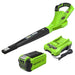 40V 135 CFM Cordless Battery Leaf Blower: 2.0 Ah Battery and Charger greenworkstools