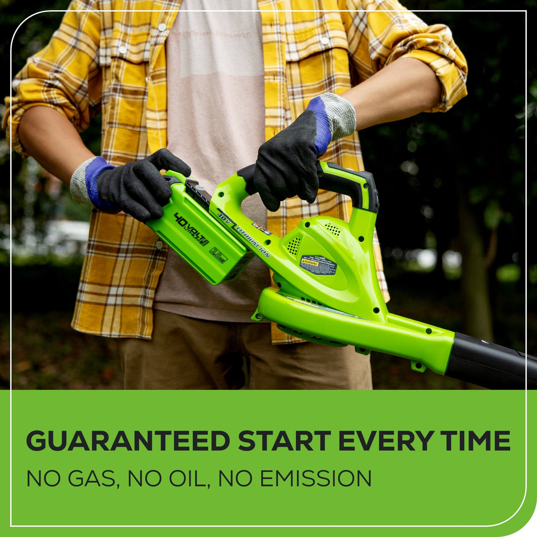 40V 135 CFM Cordless Battery Leaf Blower: 2.0 Ah Battery and Charger greenworkstools