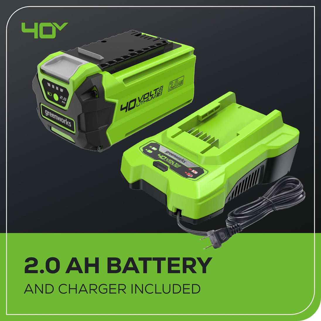 40V 135 CFM Cordless Battery Leaf Blower: 2.0 Ah Battery and Charger greenworkstools