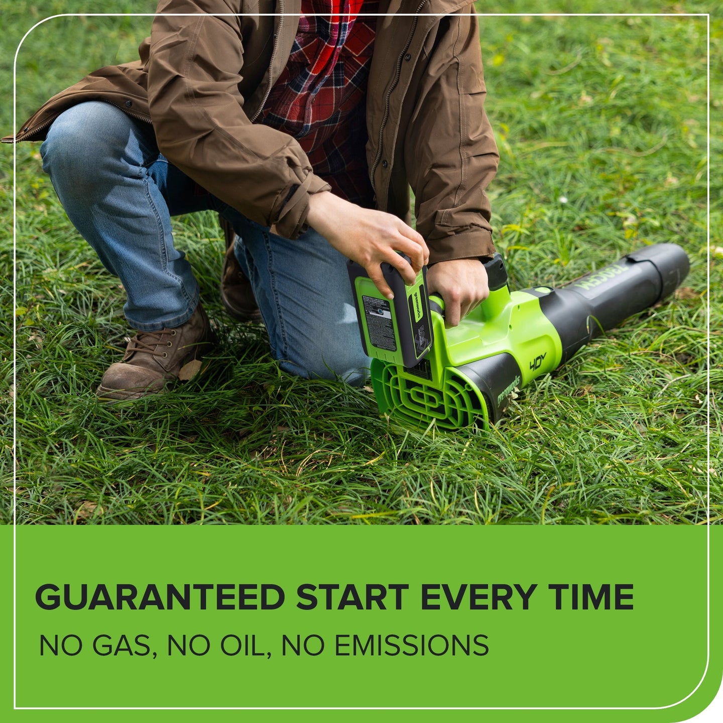 40V 730 CFM Cordless Battery Leaf Blower: 5.0 Ah Battery and 5A Charger greenworkstools