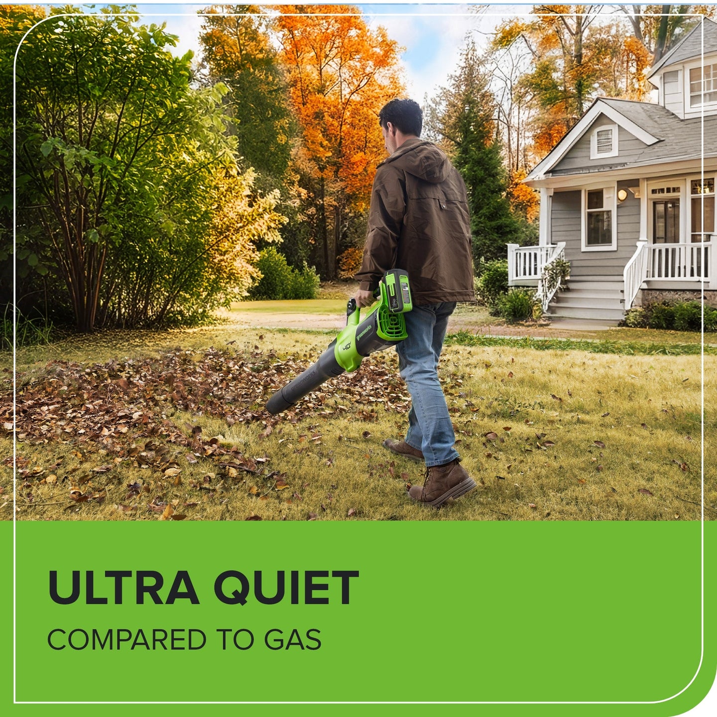 40V 730 CFM Cordless Battery Leaf Blower: 5.0 Ah Battery and 5A Charger greenworkstools