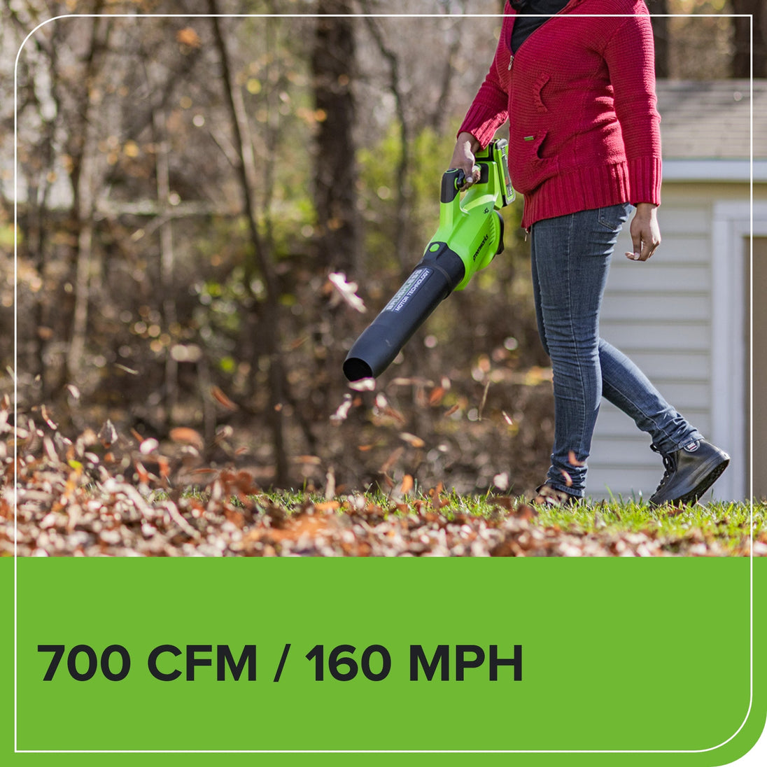 40V Gen 2.5 700 CFM Cordless Battery Brushless Leaf Blower, 8.0 Ah Battery and Charger greenworkstools
