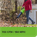 40V Gen 2.5 700 CFM Cordless Battery Brushless Leaf Blower, 8.0 Ah Battery and Charger greenworkstools