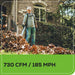60V 730 CFM Cordless Battery Brushless Backpack Blower, 8.0 Ah Battery and Charger greenworkstools