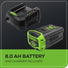 60V 730 CFM Cordless Battery Brushless Backpack Blower, 8.0 Ah Battery and Charger greenworkstools