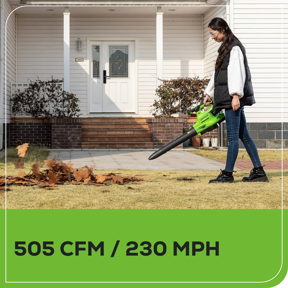 40V 505 CFM Cordless Battery BL Leaf Blower/Vacuum (Tool Only) greenworkstools