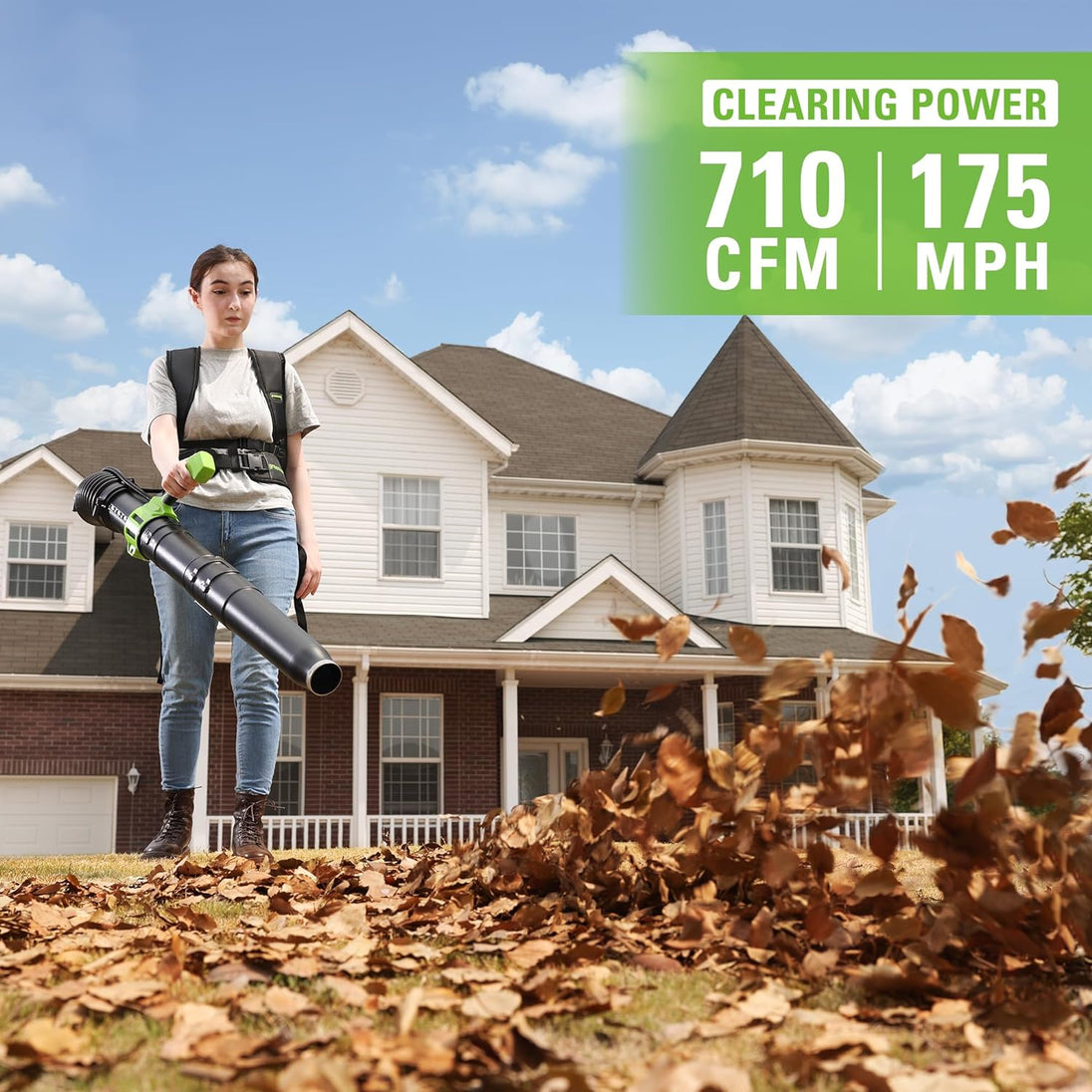 40V 710 CFM Cordless Battery Dual-Port Backpack Blower: (2) 5.0Ah Battery and Charger greenworkstools