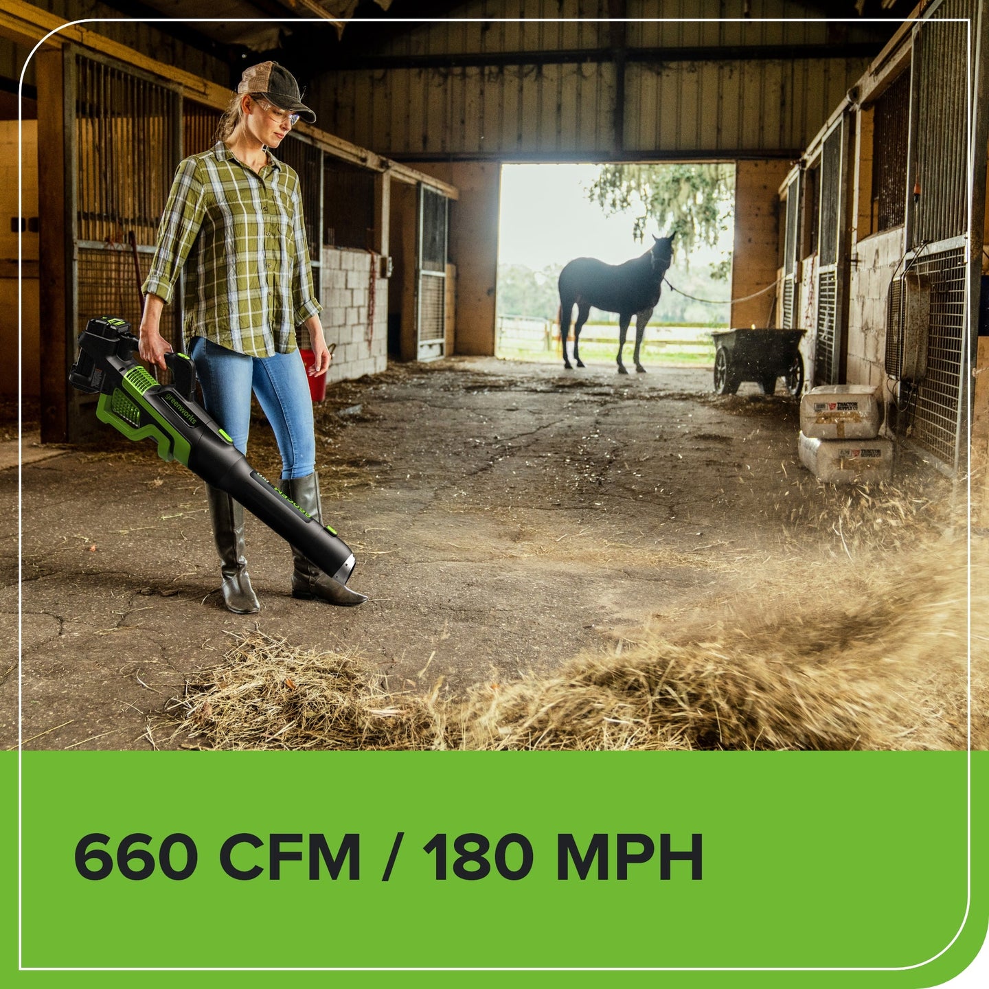 60V 660 CFM Cordless Battery Brushless Leaf Blower: 2.5 Ah Battery and Charger greenworkstools