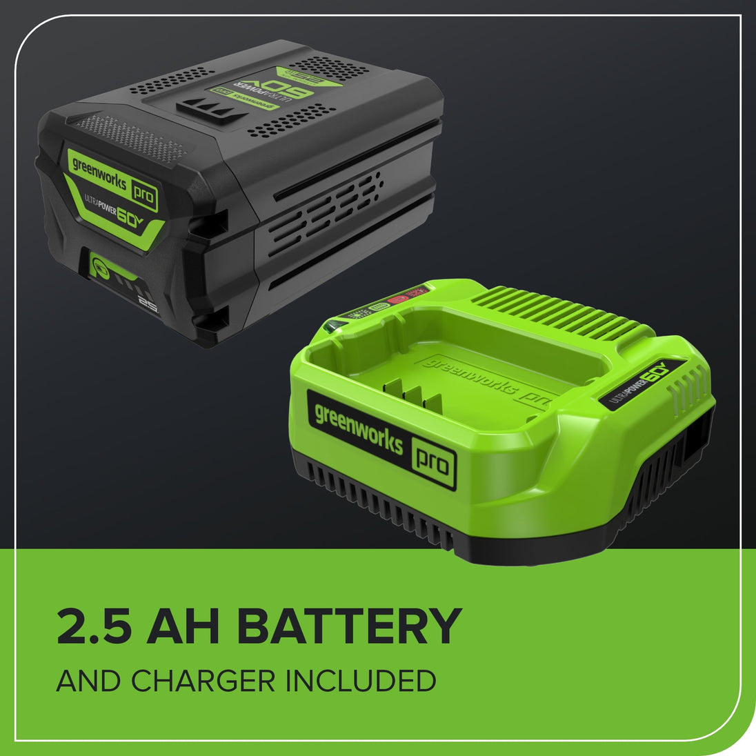 60V 660 CFM Cordless Battery Brushless Leaf Blower: 2.5 Ah Battery and Charger greenworkstools