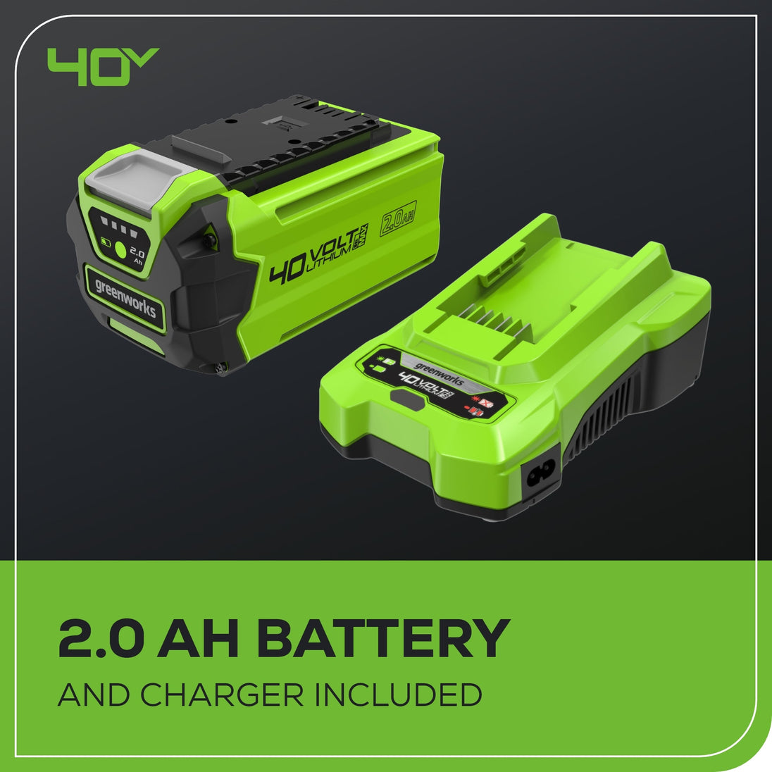 40V 350 CFM Cordless Battery Leaf Blower: 2.0 Ah Battery and Charger greenworkstools