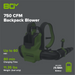 80V 750 CFM Cordless Battery Single Port Backpack Blower, 8Ah Battery and 6A Charger Greenworks