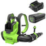 80V 750 CFM Cordless Battery Single Port Backpack Blower, 8Ah Battery and 6A Charger Greenworks